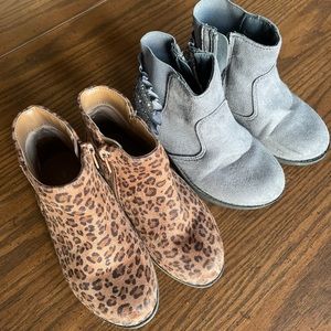 Cheetah & Grey Sparkle toddler dress booties